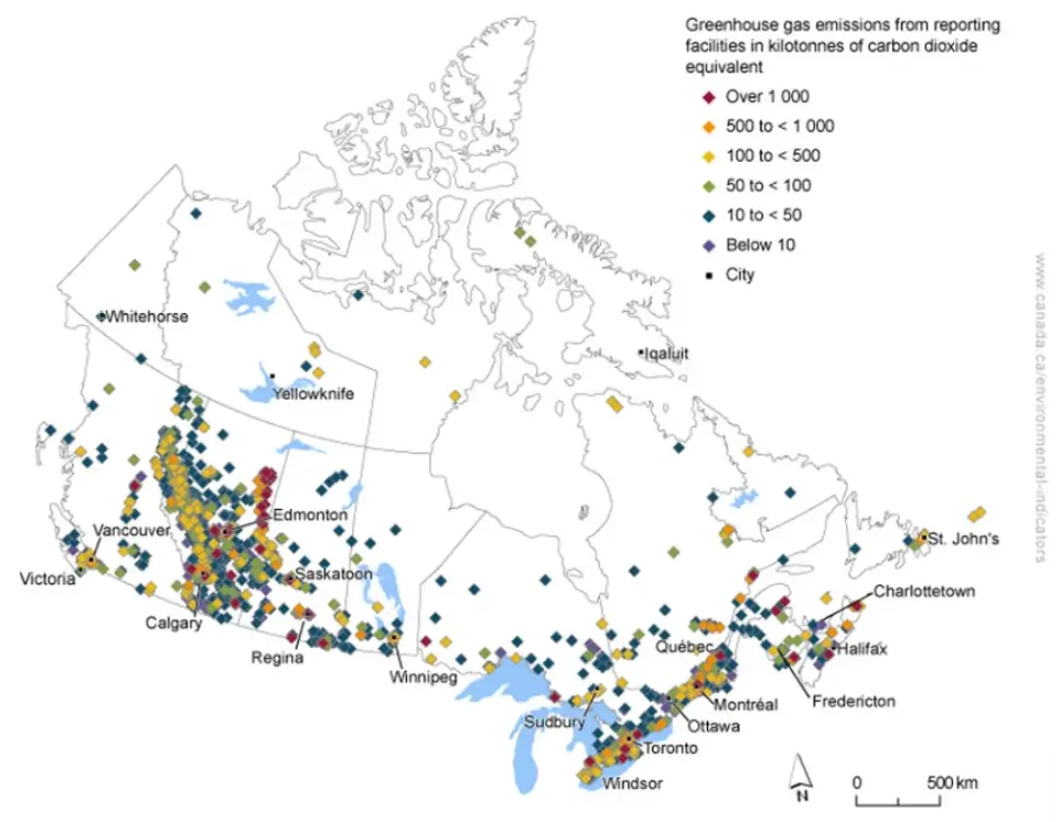 Canadian industrial facility locations